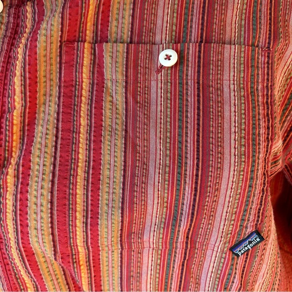 Beautiful Patagonia Textured Button-Up Long-Sleeve Red Shirt. Men’s XL - Picture 3 of 7